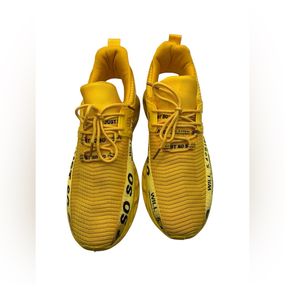 Just So So Men's EU 44 Size 11 Shoes Yellow Athletic Low Top Trainer Sneakers